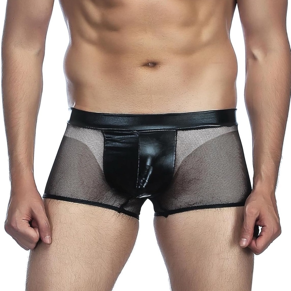 Men's Black Mesh Boxer Briefs